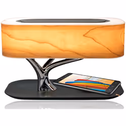 4smarts Smart-Bonsai-QI, Intérieure, Secteur, Recharge sans fil, Noir, Acier inoxydable, Bois