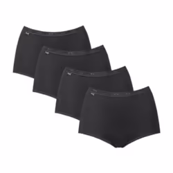 Sloggi - Pack x4 slips taille haute BASIC PLUS - 0028378 - Slips - Noir - 44