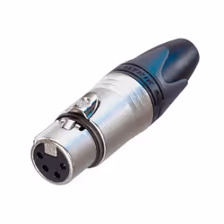 Neutrik NC4FXX, XLR, Noir, Métallique, Argent, 73,5 mm, -30 - 80 °C