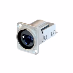 Neutrik NE8FDY-C6, RJ45, Noir, Argent, Nickel, Polycarbonate, Acier inoxydable, Zinc, Cat6, Nickel/Or, IP65