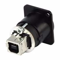 Neutrik NAUSB-B changeur de genre de câble USB A (F) USB B (M) Noir, Argent