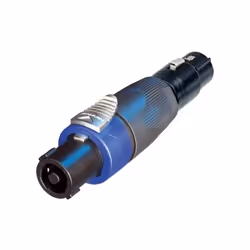 Neutrik NA4FX-F, speakON, 3 pole XLR, Noir, Bleu