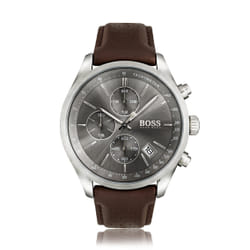 HUGO BOSS Montre bracelet Homme 1513476 - Quartz - Cuir - Gris