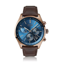 Hugo Boss Driver's Homme 44mm Bracelet Cuir Marron Quartz Montre 1513604