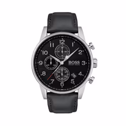 HUGO BOSS 7613272313612, Mâle, Acier inoxydable, Cuir, Noir