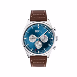 HUGO BOSS 7613272354677, Mâle, Acier inoxydable, Cuir, Marron