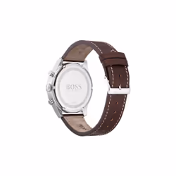 Hugo Boss Homme 44mm Bracelet Cuir Marron Quartz Cadran Bleu Montre 1513709