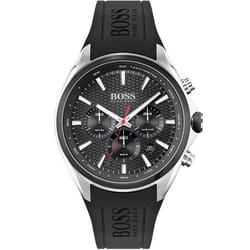 Hugo Boss- Montre Hommes - Quartz - Chronographe - Bracelet Caoutchouc Noir - 1513855