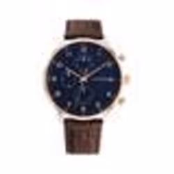 Bracelet cuir et tissu homme - Tommy Hilfiger - Montre Tommy Hilfiger Leonard cuir marron