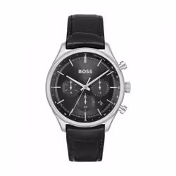 Boss Gregor Montre Homme Chronographe Acier Cuir Noir 1514049