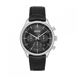Boss Gregor Montre Homme Chronographe Acier Cuir Noir 1514049