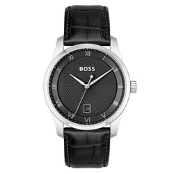 Montre Avec Bracelet En Cuir - BOSS - Homme - Noir
