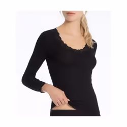 T-shirt manches longues laine/soie femme Calida Richesse Lace