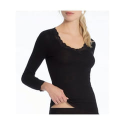 T-shirt manches longues laine/soie femme Calida Richesse Lace