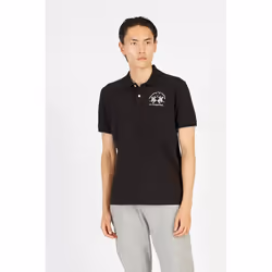 Polo La Martina - Homme - Manches courtes - Noir - Col classique avec boutons
