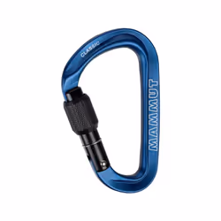 Mammut Classic carabiner for belaying, Doigt droit, Mousqueton à verrou, En forme de D, Bleu, 24 kN, 8 kN