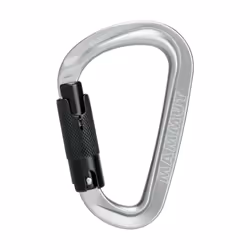 Mammut Classic HMS Twistlock Plus Carabiner, Verrou tournant, Mousqueton à verrou, En forme de D, Aluminium, Argent, 24 kN