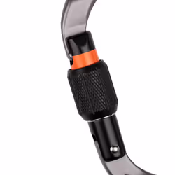 Mammut Workhorse HMS Screwgate Carabiner, Doigt droit, Mousqueton à verrou, En forme de D, Noir, Gris, 8 kN, 80 mm