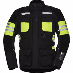 IXS X-Tour LT Montevideo-ST Veste textile de moto imperméable à l’eau, noir-jaune, taille M pour Hommes
