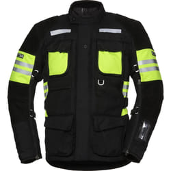 IXS X-Tour LT Montevideo-ST Veste textile de moto imperméable à l’eau, noir-jaune, taille M pour Hommes