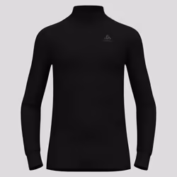 Odlo T-shirt à col montant Active Warm pour homme, Adulte, Mâle, Noir, Haut de la couche de base, Monochromatique, L