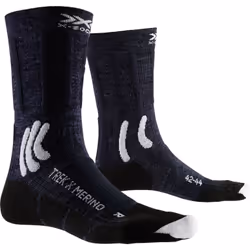 X-SOCKS TREK X MERINO, Chaussettes Crew, Anthracite, Blanc, Adulte, Unisexe, 35 - 38, Spéciale