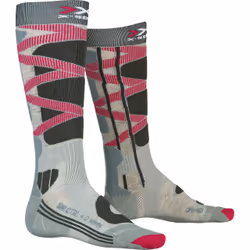 X-SOCKS Ski Con­trol 4.0, Chaussettes d’athlétisme, Noir, Gris, Rouge, Adulte, Femelle, 42 - 44, EUE