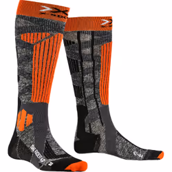 X-SOCKS Ski Rider 4.0, Chaussettes d’athlétisme, Noir, Gris, Orange, Adulte, Mâle, 45 - 47, EUE