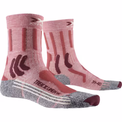 X-SOCKS Trek X Linen, Chaussettes d’athlétisme, Bourgogne, Gris, Rose, Adulte, Femelle, 40/41, EUE