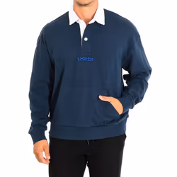 Polo à manches longues pour hommes TMF002-JS305-Marin