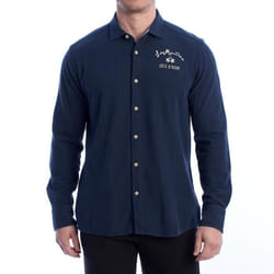 Chemise à manches longues - LA MARTINA - YMC036-JS394 - Bleu - Regular Fit - Col classique