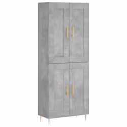 SOLDES dAutomneBuffet haut Gris béton 695x34x180 cm meuble de rangementarmoire console - Bois dingénierie - HOMEFR5425