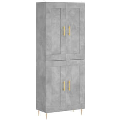 SOLDES dAutomneBuffet haut Gris béton 695x34x180 cm meuble de rangementarmoire console - Bois dingénierie - HOMEFR5425