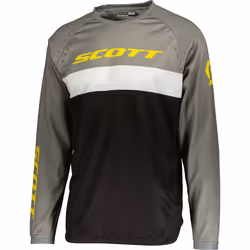 Scott 350 Evo Swap Maillot de motocross, noir-gris-jaune, taille S pour Hommes