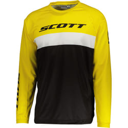 Scott 350 Evo Swap Maillot de motocross, noir-jaune, taille L pour Hommes
