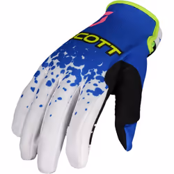 Scott 350 Race Evo Gants de motocross, bleu-jaune, taille L pour Hommes