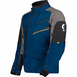 Scott Voyager Dryo Veste textile de moto imperméable, gris-bleu, taille M pour Hommes