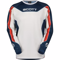 Scott Evo Dirt Maillot de motocross, blanc-rouge, taille M pour Hommes