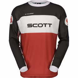 Scott 450 X-Plore Swap Maillot de motocross, noir-rouge, taille S pour Hommes