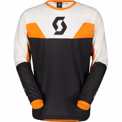 Scott Evo Track Maillot de motocross, noir-blanc-orange, taille M pour Hommes