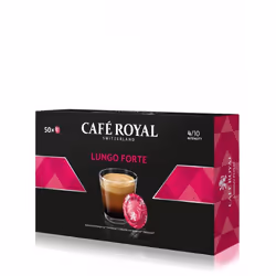 Café Royal LUNGO FORTE, Dosette de café, Lungo, 50 tasses, 4/10, Boîte, 50 pièce(s)