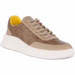 Guess Dolo Baskets en faux cuir à lacets pour hommes en beige (Beige 45)