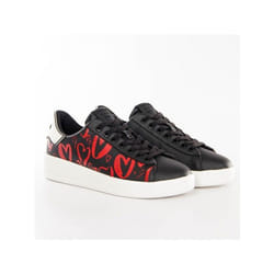 Guess Rockies Baskets casual en cuir à lacets pour femmes en noir (Le noir 36)
