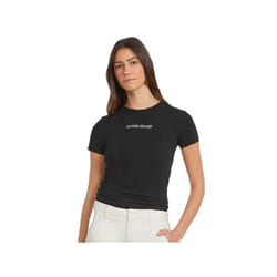 T shirt Guess Femme Slim print Noir Coton