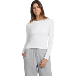T-shirt manches longues slim logo brodé femme Guess