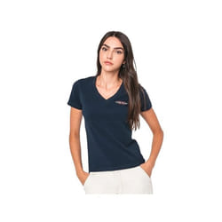 T shirt Guess Femme American Bleu Coton