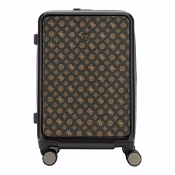 Valise cabine - GUESS - Verona - Marron foncé / Ocre - 33x54x21 cm - 4 roulettes silencieuses