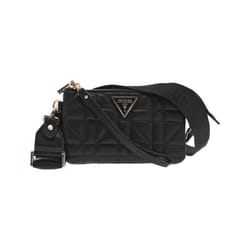 Sac à épaule bandoulière - GUESS - Latona Mini - Noir - 3 compartiments - Zippé