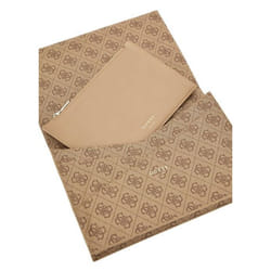 GUESS Pochette brun clair marron pour femme Noreen Clutch Latte Logo 270054