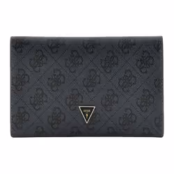 GUESS Porte-cartes gris foncé noir pour femme Noreen Card Holder Coal Logo 269960